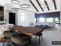 Crimson accents and quiet luxury: an Award-winning home